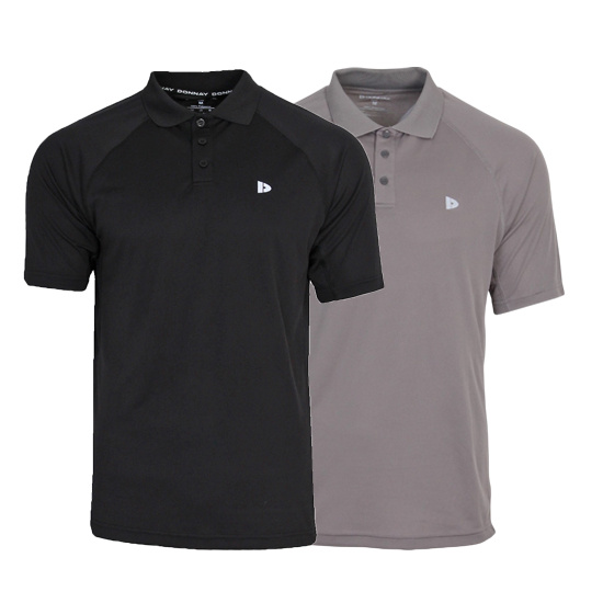 Donnay Donnay Heren - 2-Pack - Sport Polo Bjorn - Zwart & Steel Grey