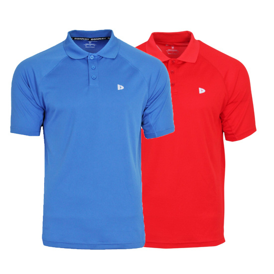 Donnay Donnay Heren - 2-Pack - Sport Polo Bjorn - True Blue & Poppy Red