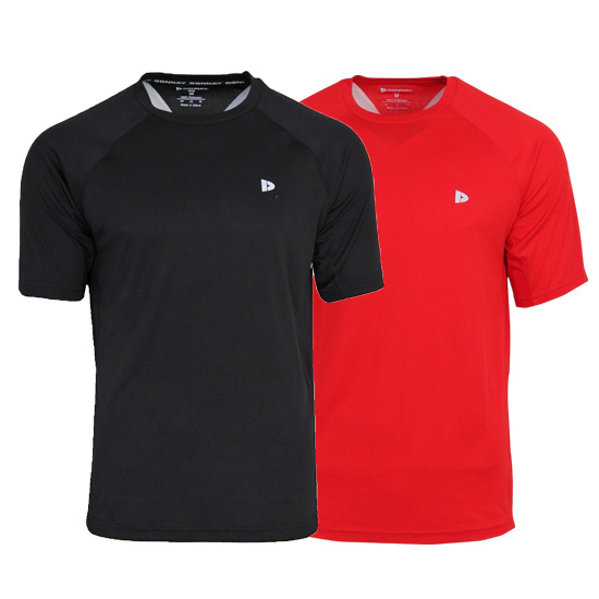 Donnay Donnay Heren - 2-Pack - Sport T-shirt André - Zwart & Poppy Red