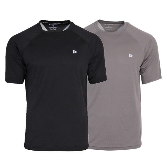 Donnay Donnay Heren - 2-Pack - Sport T-shirt André - Zwart & Steel Grey
