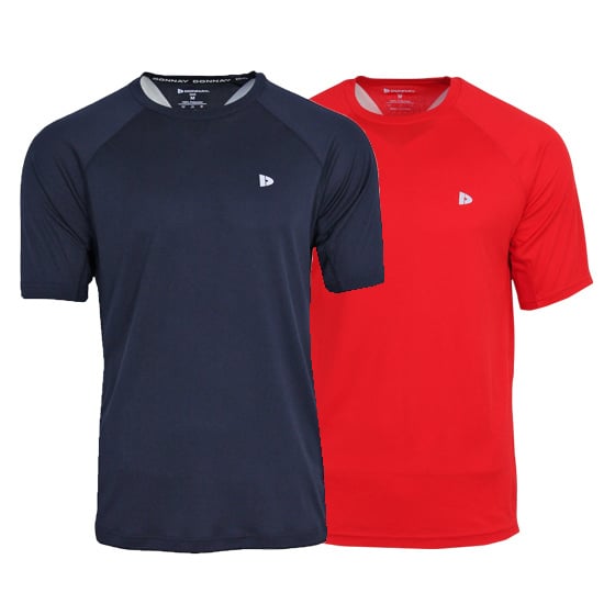 Donnay Donnay Heren - 2-Pack - Sport T-shirt André - Navy & Poppy Red