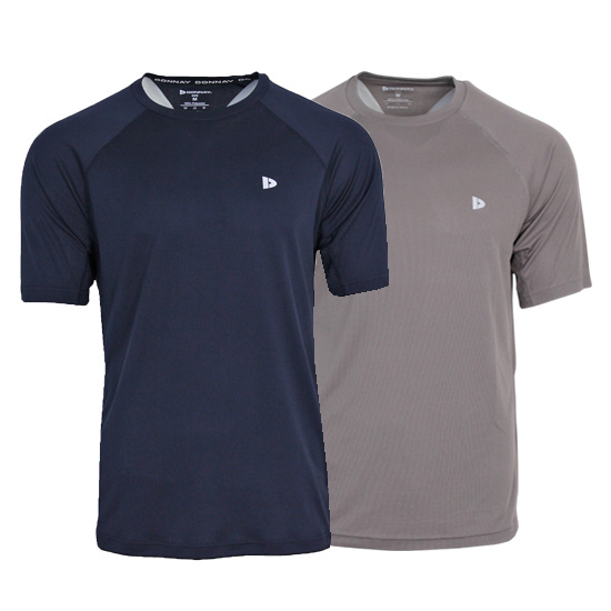Donnay Donnay Heren - 2-Pack - Sport T-shirt André - Navy & Steel Grey