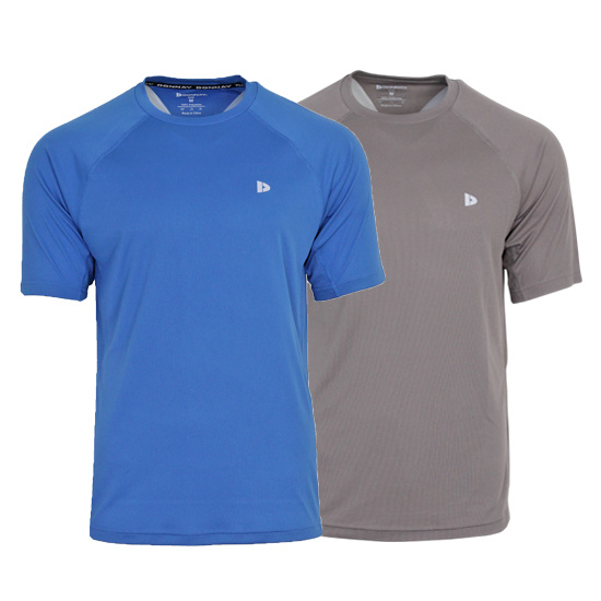 Donnay Donnay Heren - 2-Pack - Sport T-shirt André - True Blue & Steel Grey