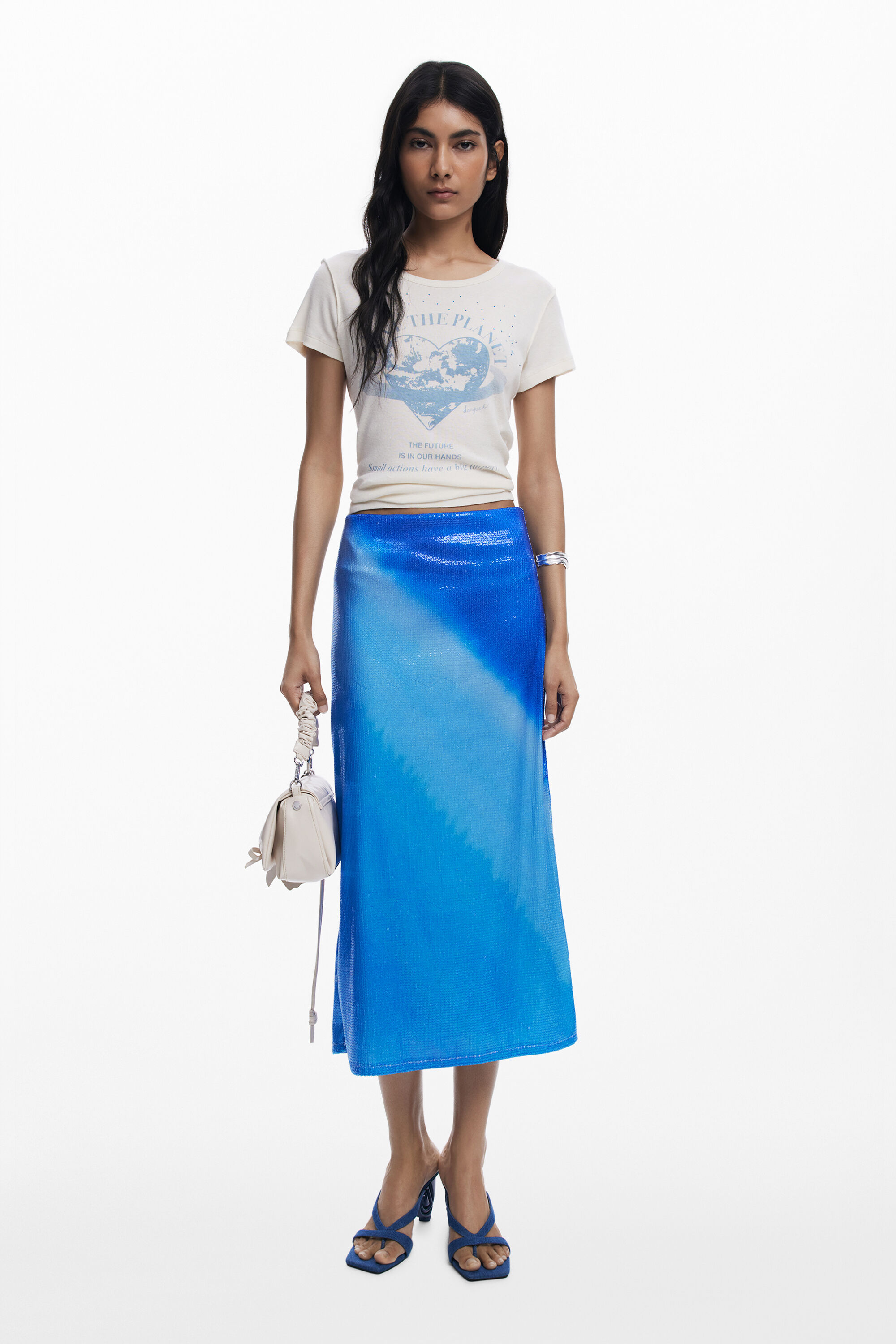 Desigual Tie-Dye midi-rok - BLUE