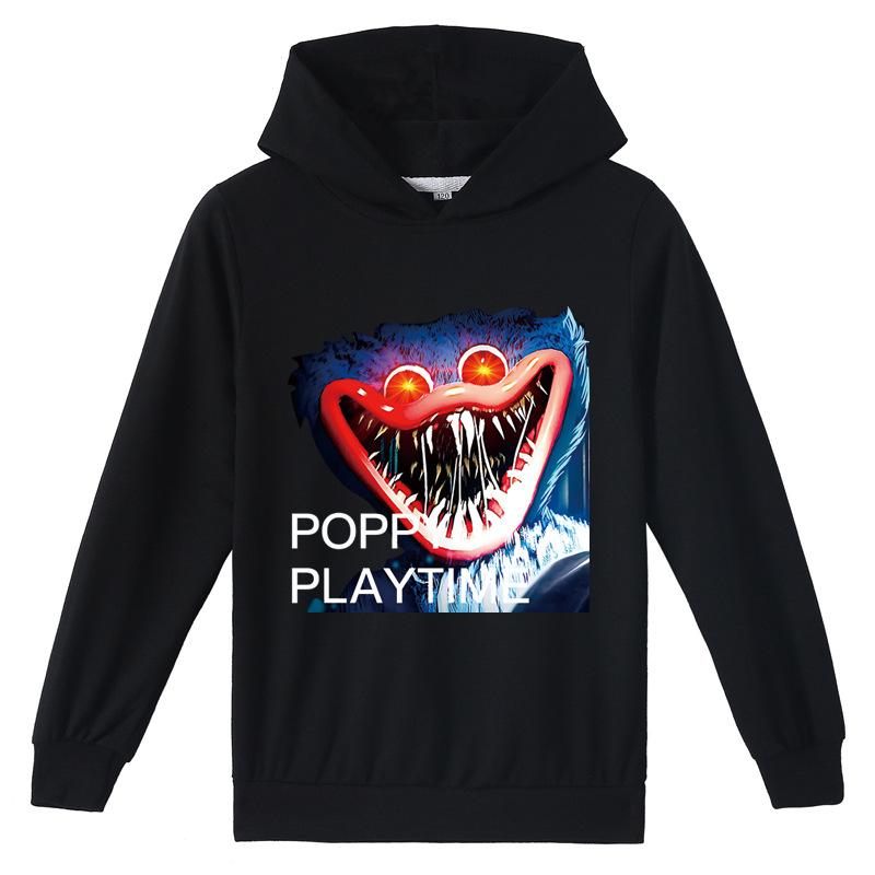 Youjilao Lente Herfst 4-14T Unisex Mode Poppy Speeltijd Huggy Wuggy Print Jongens En Gilrs Lange Mouw Trui hoodie Kinderkleding 130