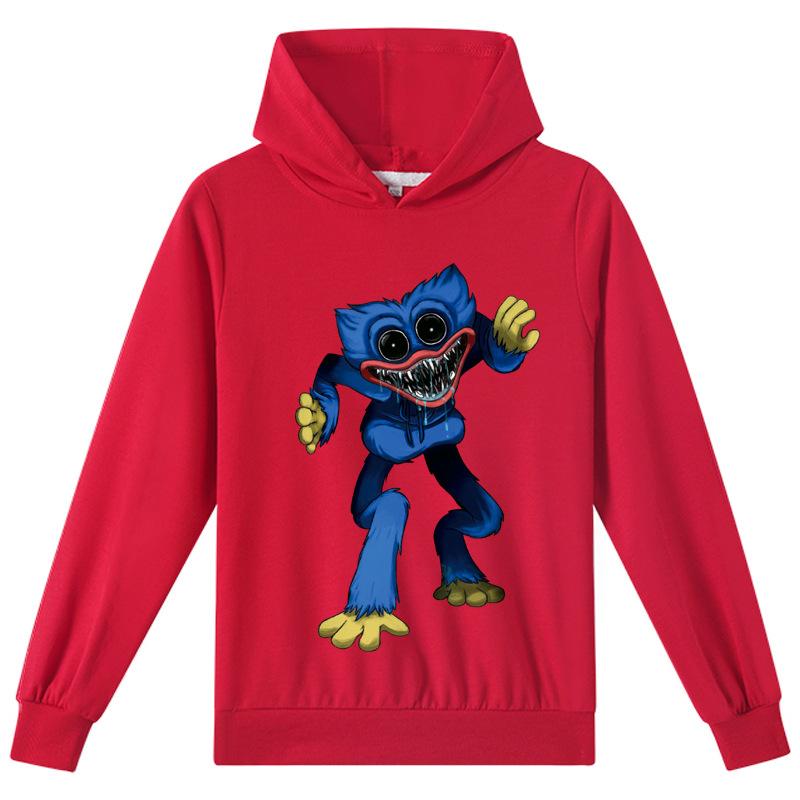 Memory Q Kinder 3D hoodie Huggy Wuggy trui Poppy Speeltijd Kindersweater Y455 130cm rood
