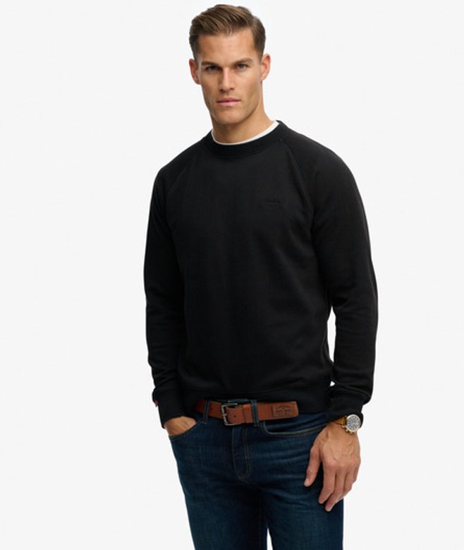 Superdry Essential Logo Raglansweatshirt met Ronde Hals Black