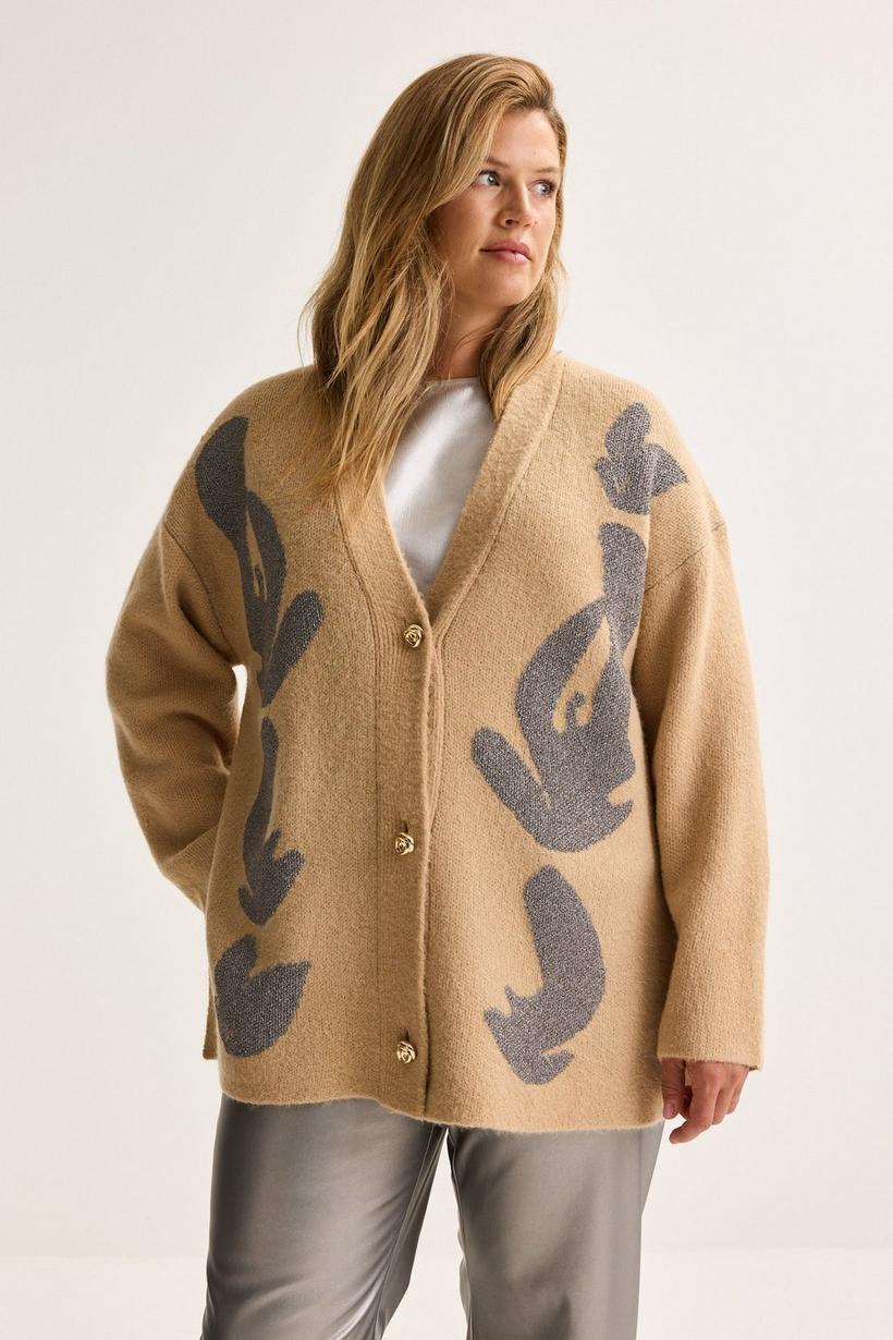 Mayerline Wijde Cardigan Met Jacquard