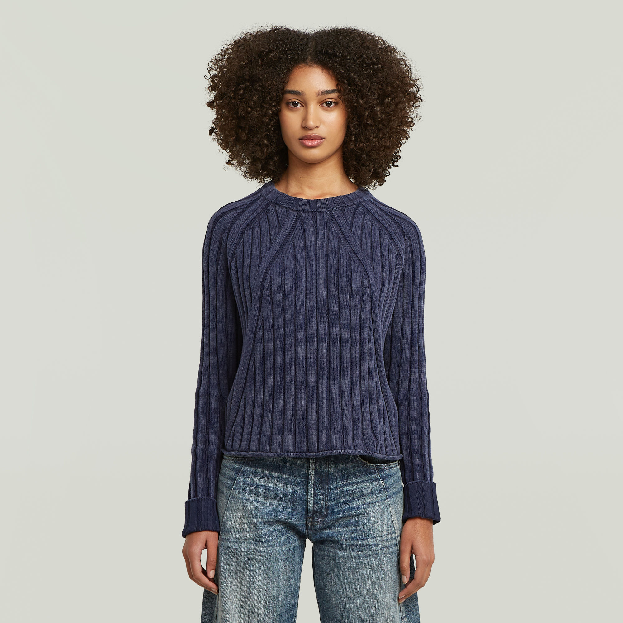 G-Star RAW Washed Loose Gebreide Trui - Donkerblauw - Dames
