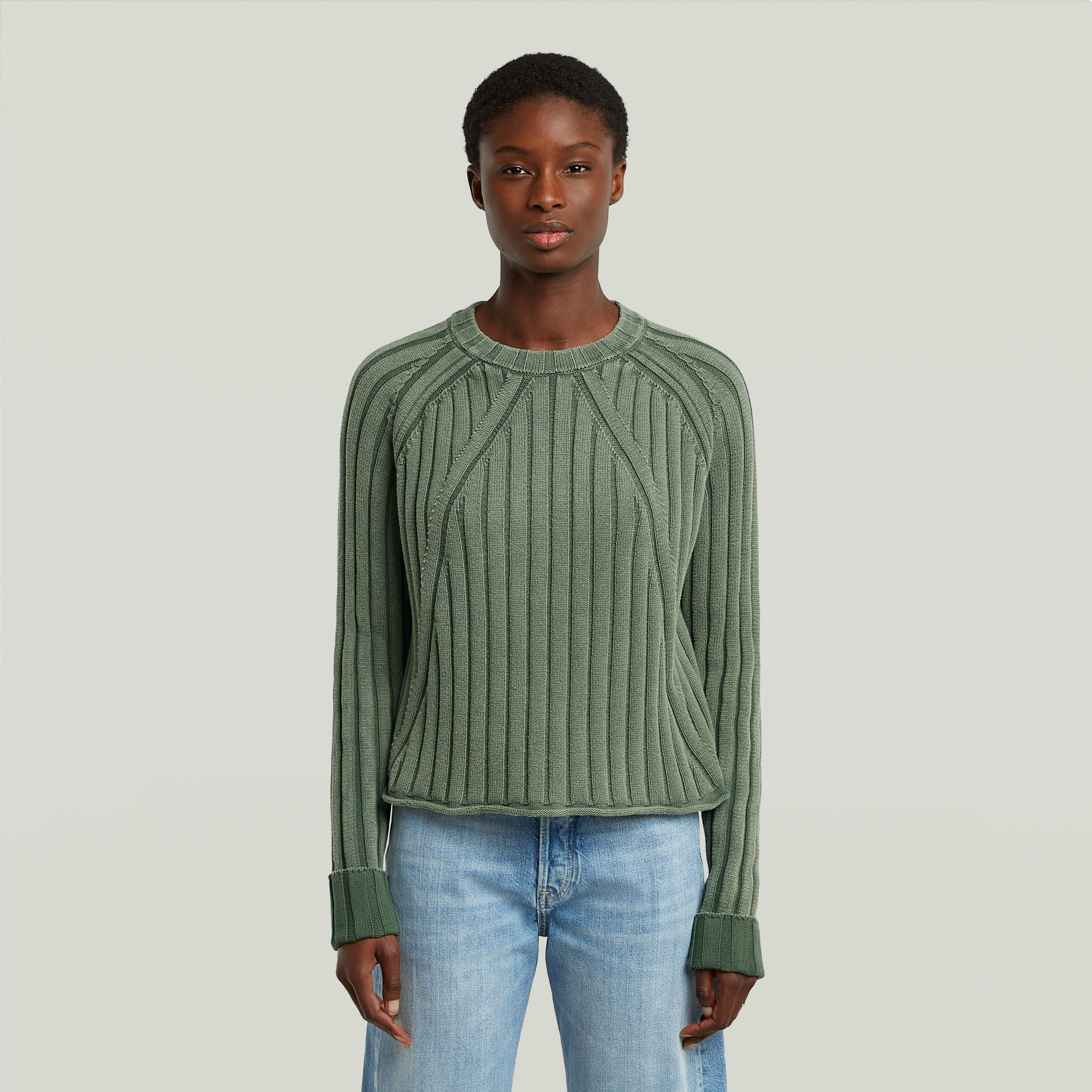 G-Star RAW Washed Loose Gebreide Trui - Groen - Dames