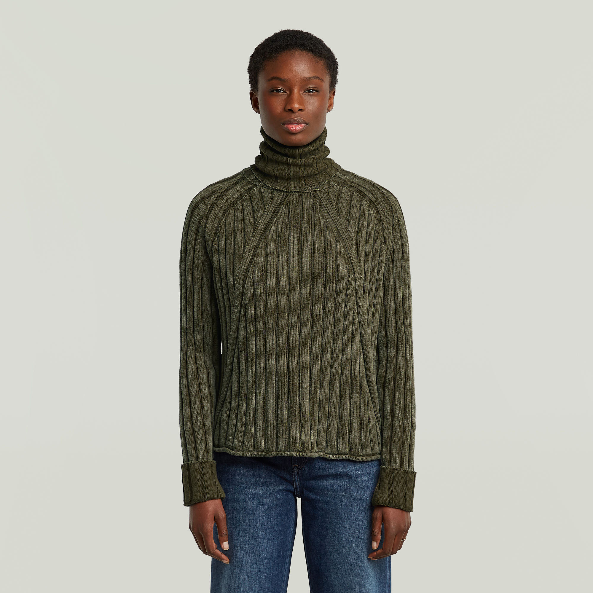 G-Star RAW Washed Loose Turtle Gebreide Trui - Groen - Dames