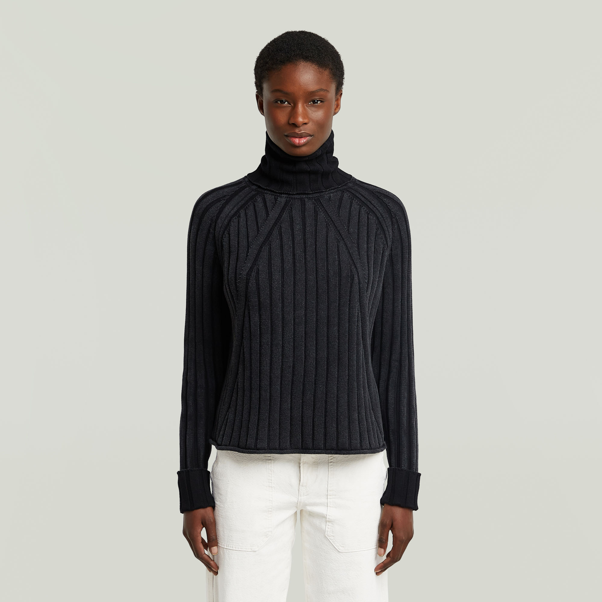 G-Star RAW Washed Loose Turtle Gebreide Trui - Zwart - Dames