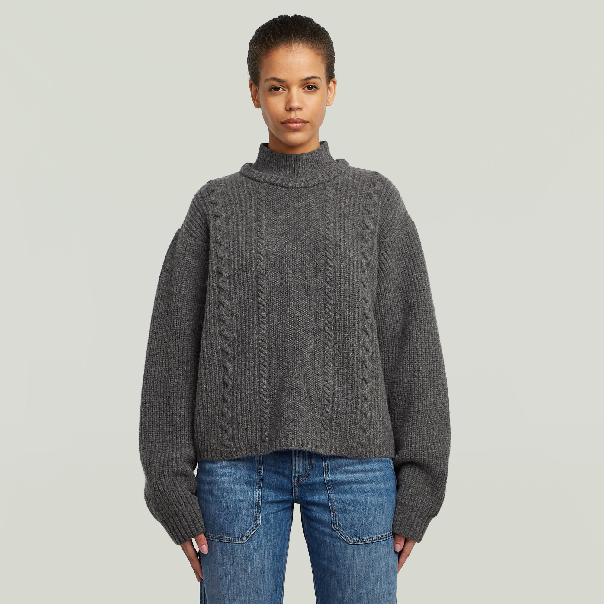 G-Star RAW Cable Double Collar Gebreide Trui - Meerkleurig - Dames