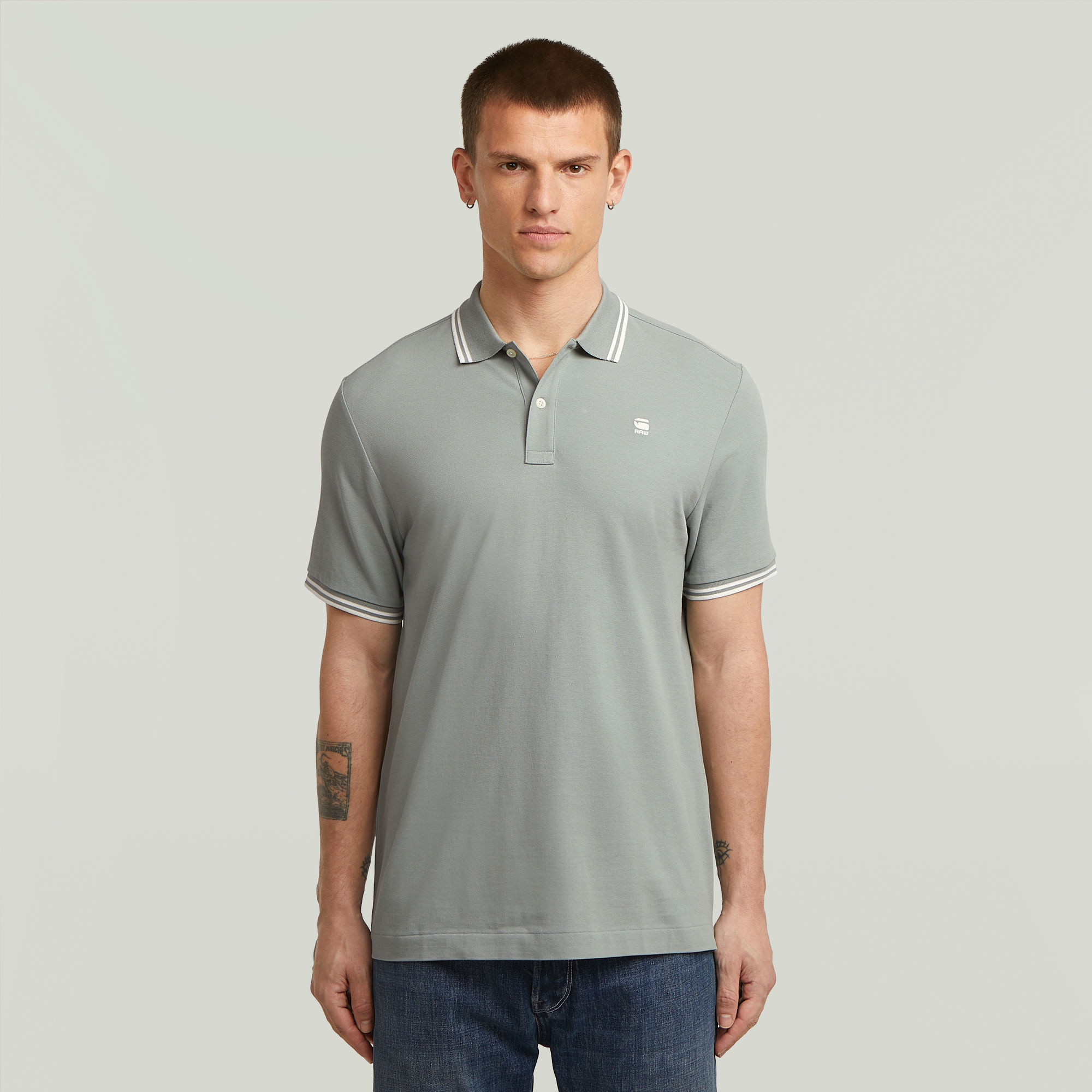 G-Star RAW Dunda Slim Stripe Polo - Lichtblauw - Heren