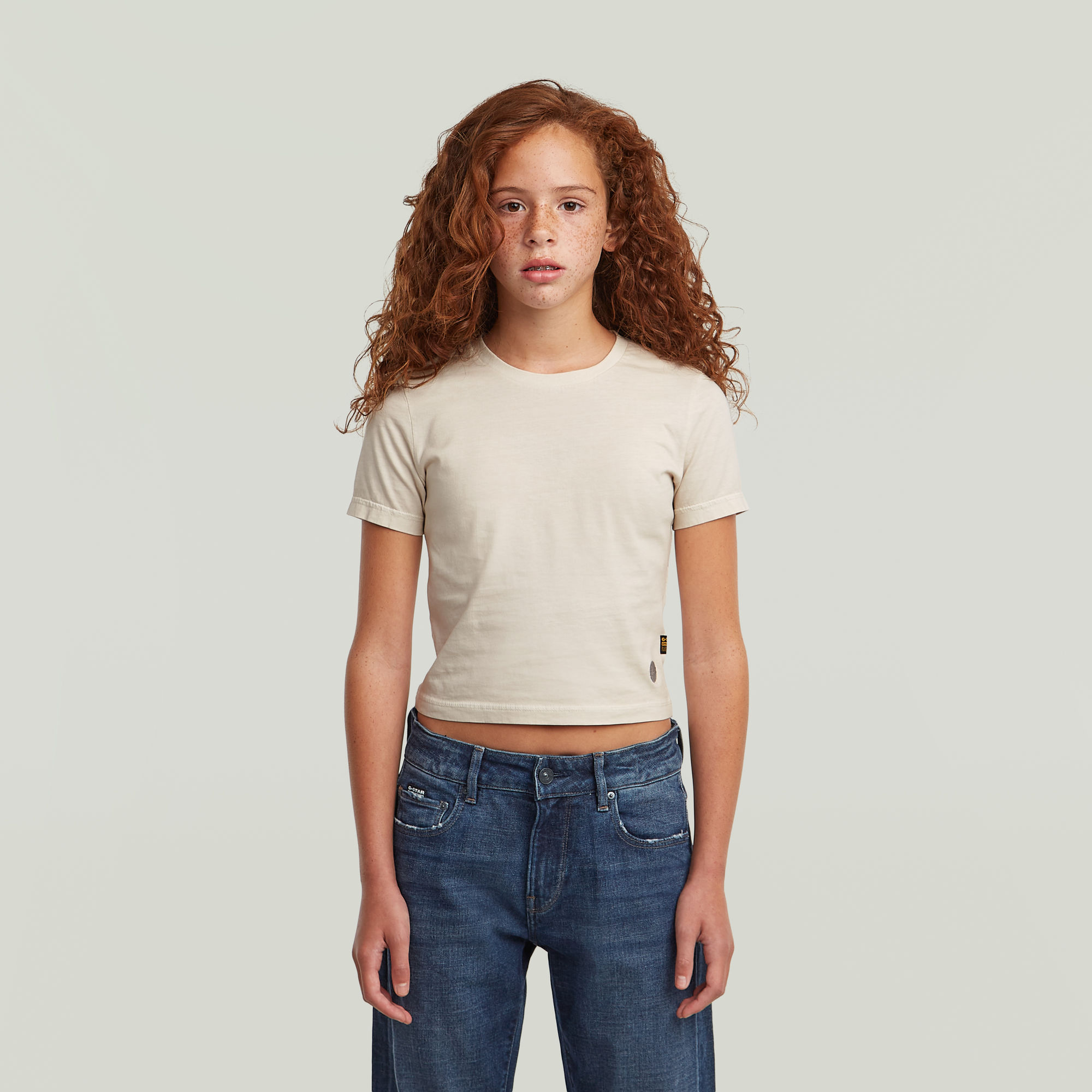 G-Star RAW T-shirt Cropped Mini Slim voor meisjes - Wit - meisjes