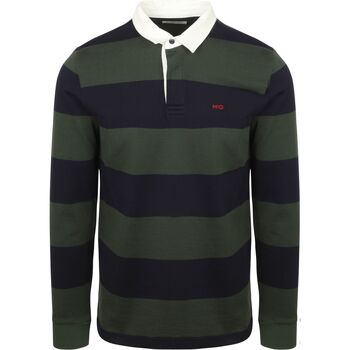 Mcgregor Polo Shirt Lange Mouw  Rugbyshirt Streep Navy Olive