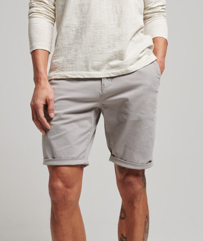 Superdry Core Chinoshort Lichtgrijs