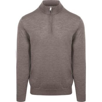 Profuomo Trui  Half Zip Pullover Merinowol Taupe