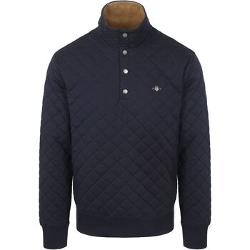 Gant Sweater  Quilted Mocker Pullover Navy