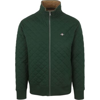 Gant Sweater  Quilted Vest Donkergroen