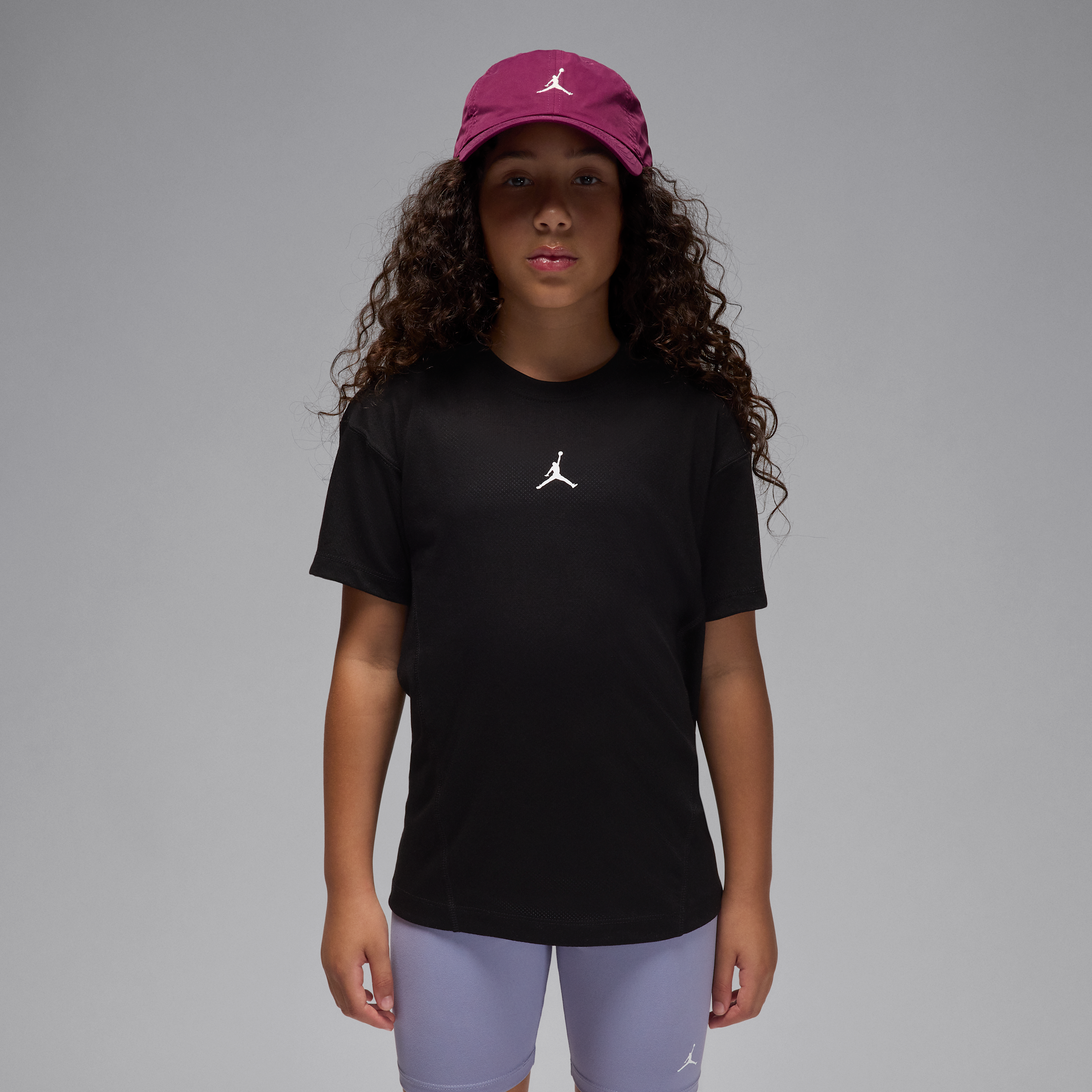 Jordan Sport Dri-FIT Diamond top met korte mouwen voor kids - Zwart