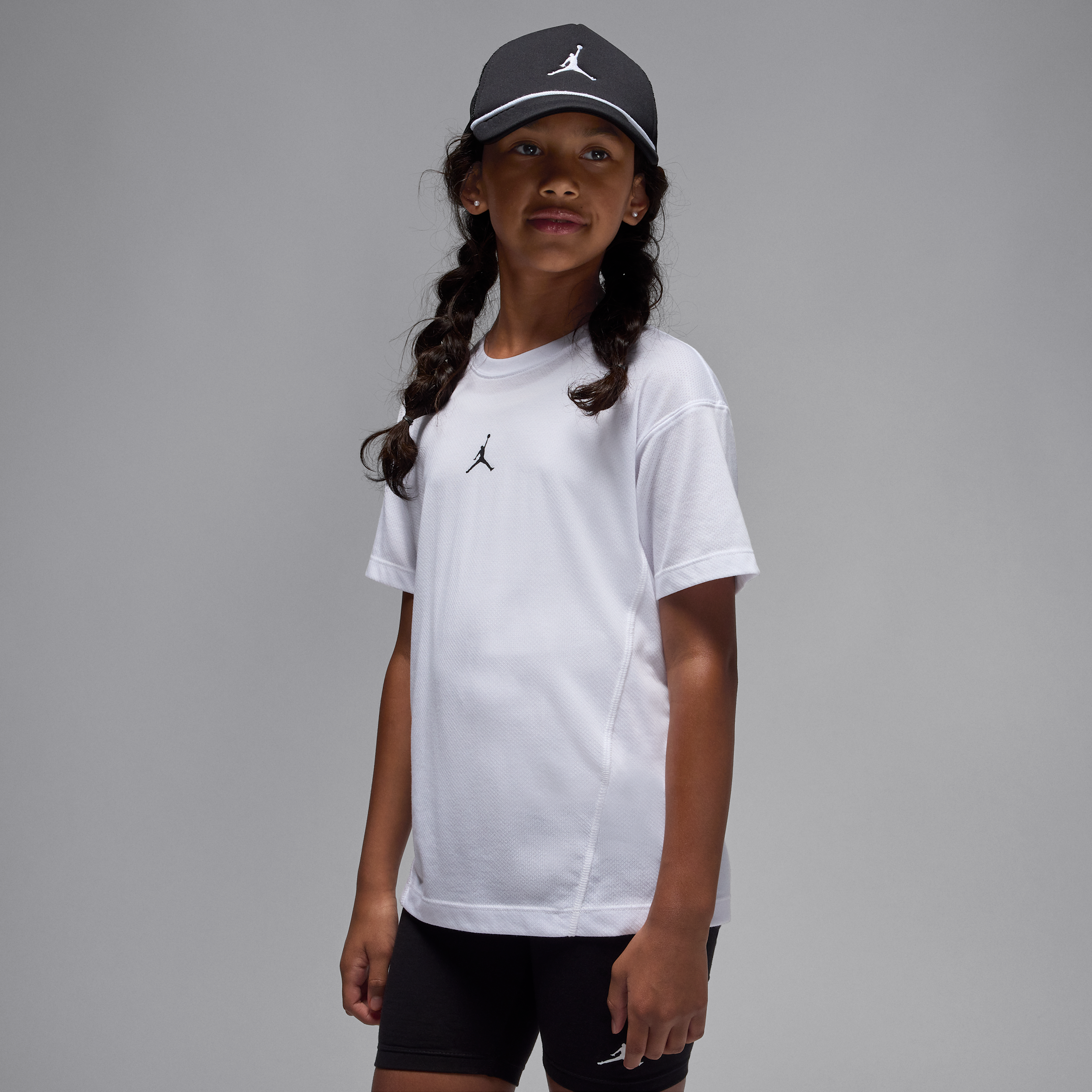 Jordan Sport Dri-FIT Diamond top met korte mouwen voor kids - Wit
