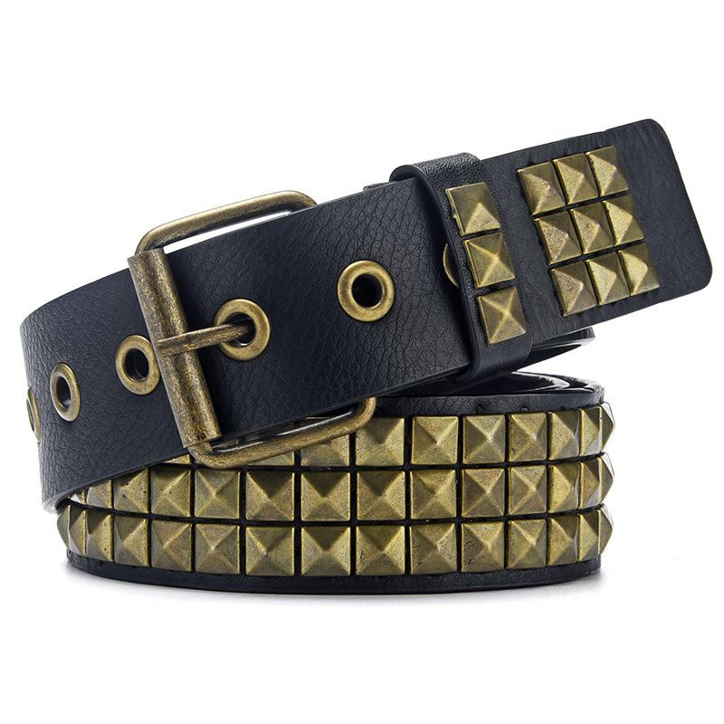 NATAWA Nieuwe Rivet-riem voor dames Heavy Metal-riem voor heren en dames Y2K-riem Europese en Amerikaanse punkrock-jeans
