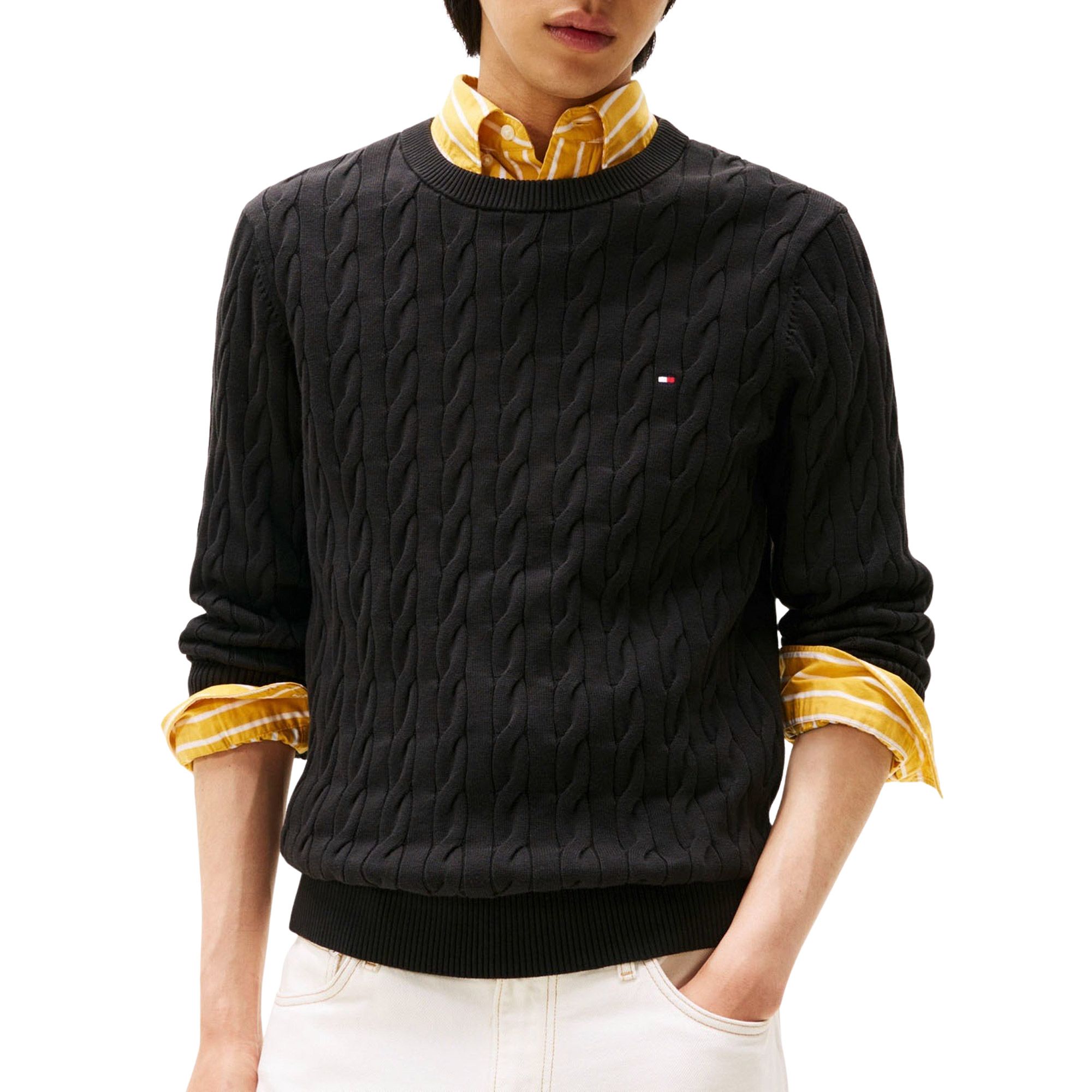 Tommy Hilfiger Classic Cotton Cable Crew Sweater Heren