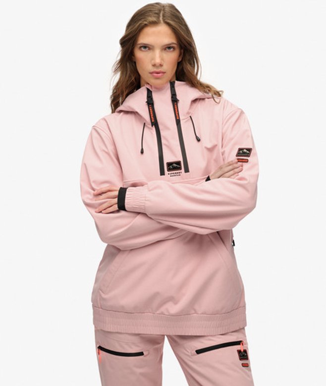 Superdry Freestyle Softshell Ski Hoodie Pink