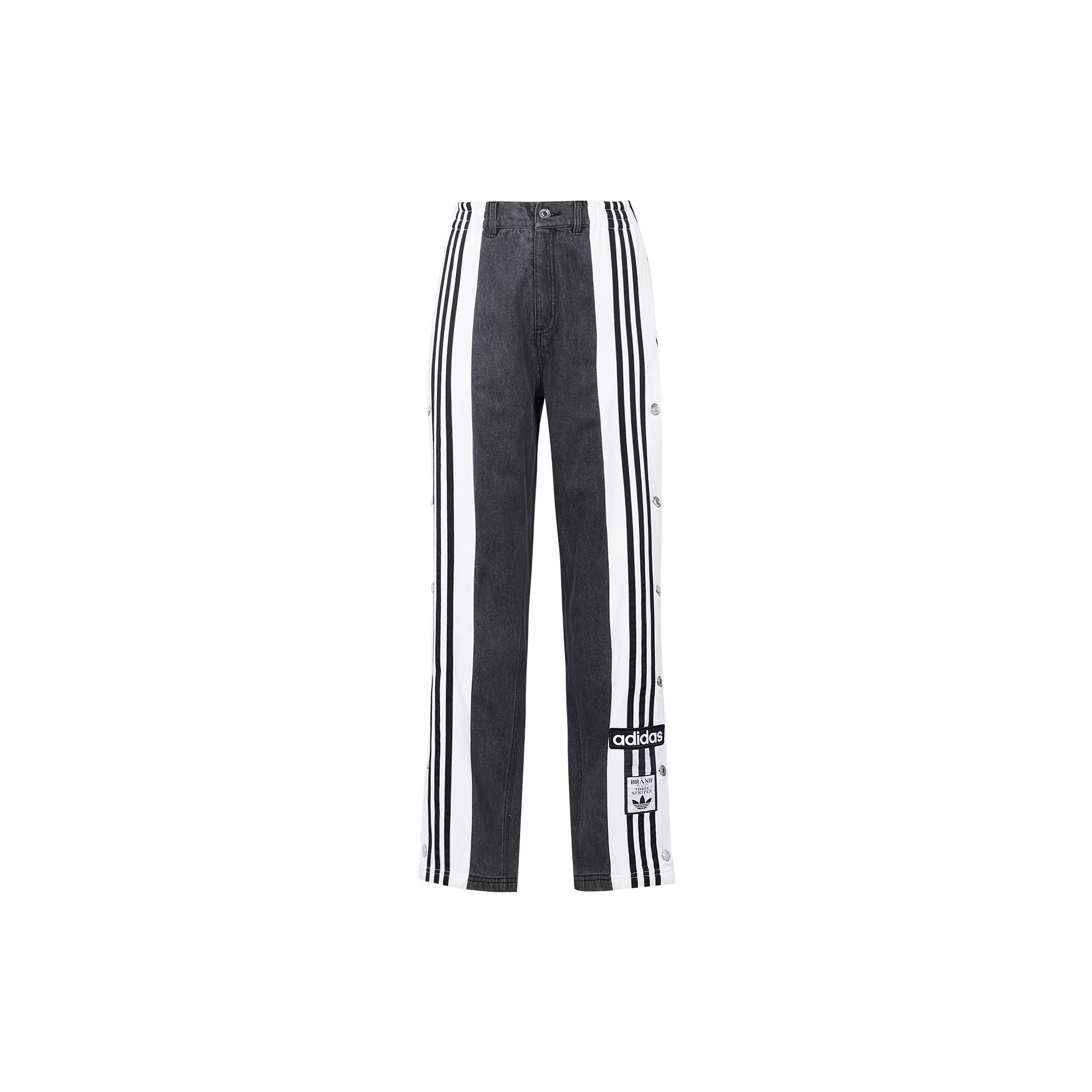 Adidas Originals X Dry Clean Only Denim Adibreak Casual Striped Button Sports Pants Women Bottoms Black H59019