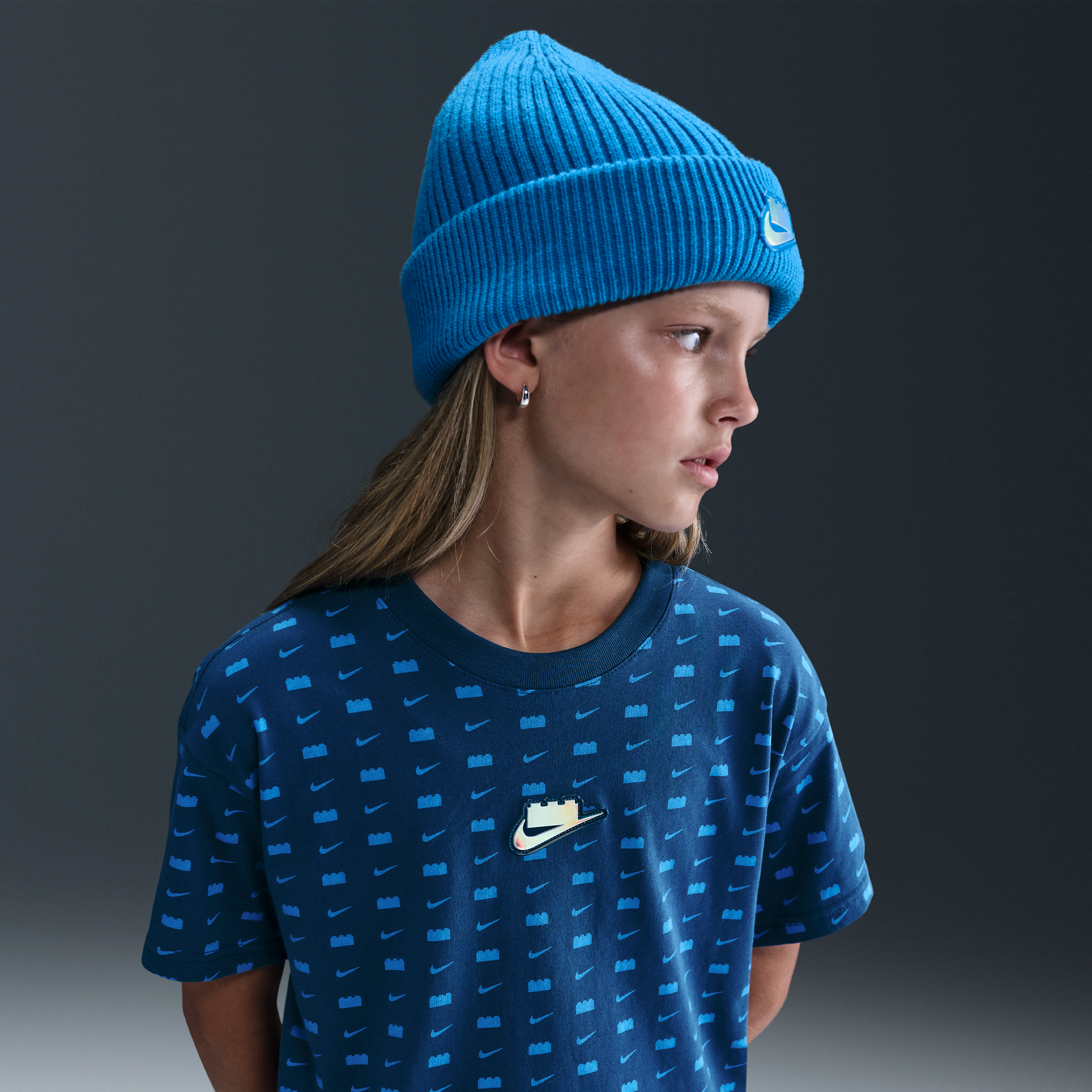Nike x LEGO Collectie kort T-shirt voor meisjes - Blauw