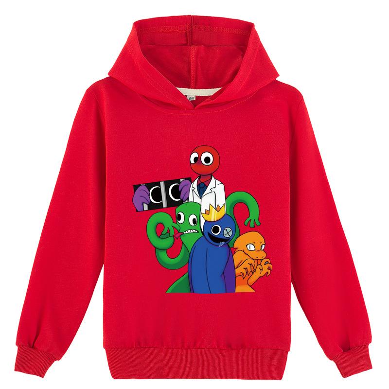 NEXT Urpretty7 Manga Grafische Regenboog Vrienden Hoodie Kinderen Capuchon Lange Mouwen Jassen Peuter Tiener Kinderen Jongens Meisjes Cartoon Sweatshirt Casual Tops Uitloper 140cm