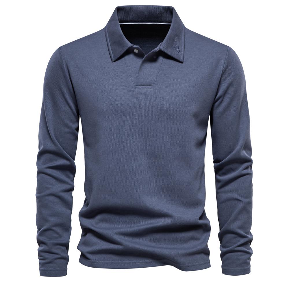 AIOPESON Men Fashion AIOPESON Borduurpoloshirt voor heren Mode Hals Turn Down Kraag Heren Casual sociale poloshirts Luxe golfshirt XXL 95-105 kg