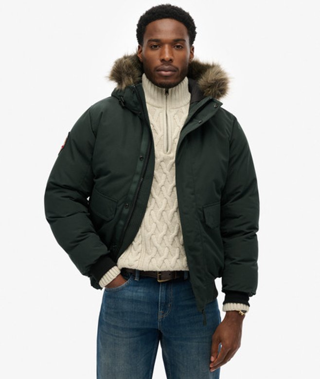 Superdry Everest Faux Fur Bomberjack Green