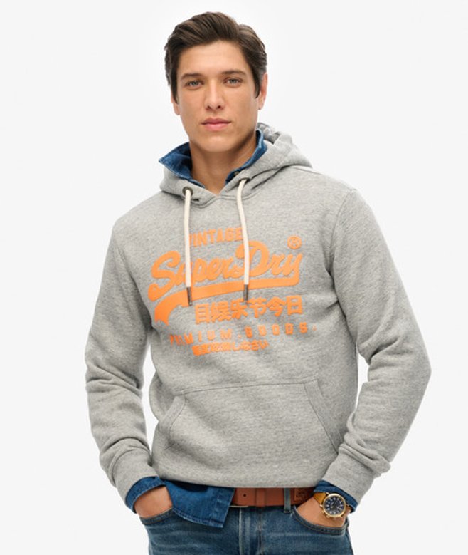 Superdry Neon Hoodie Grijs