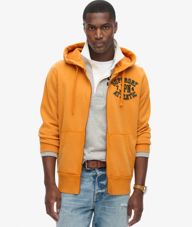 Superdry Vintage Athletic Zip Hoodie Goud