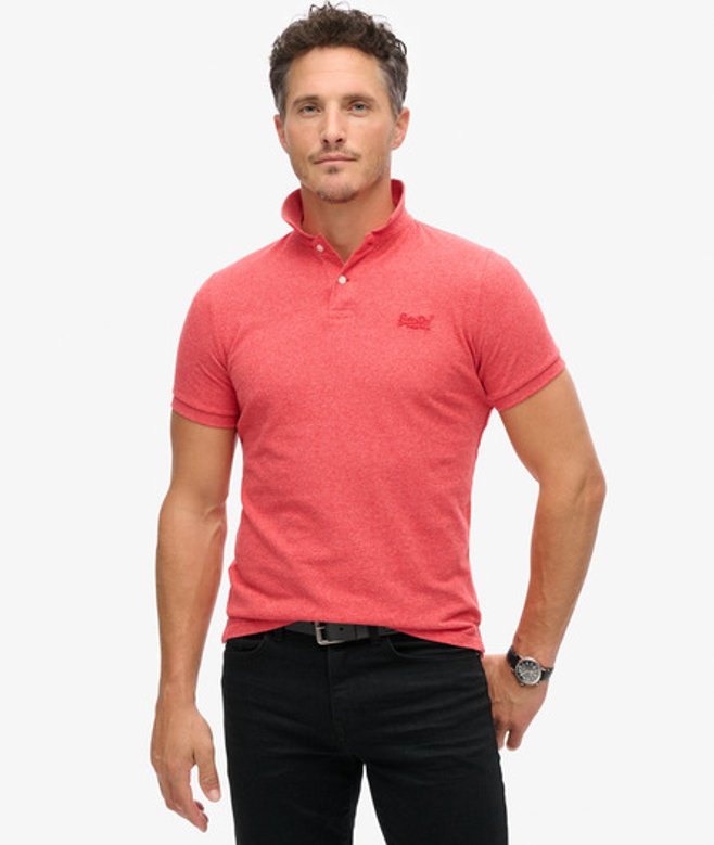 Superdry Klassiek Piqué Poloshirt Rood