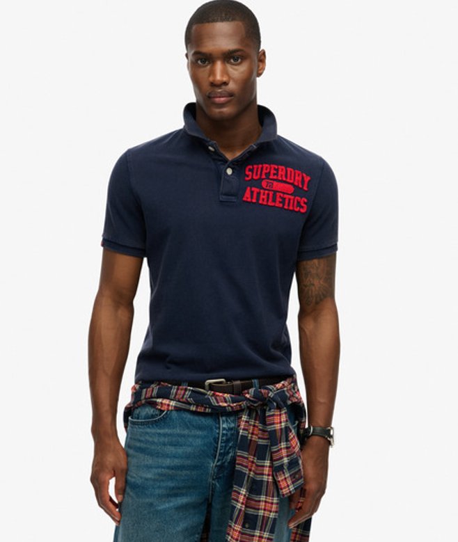Superdry Vintage Athletic Poloshirt Blauw