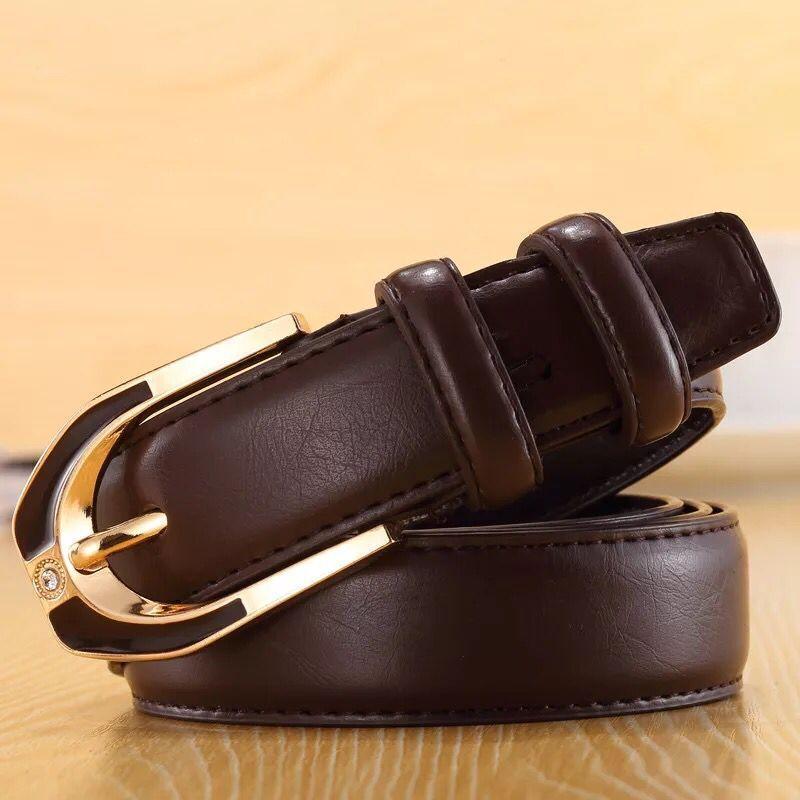 Straight Fire Fashion Dames leren gesp riem mode dames 3.0 fijne broek riem snoep kleur 120cm