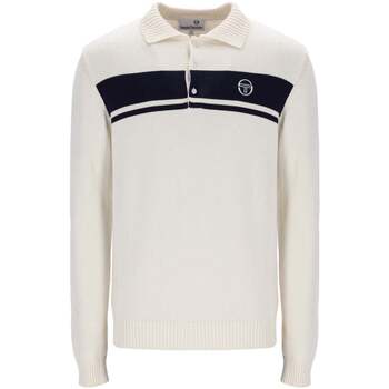 Sergio Tacchini Polo Shirt Lange Mouw  Damarindo Knitted Polo Gardenia/Maritime Blue