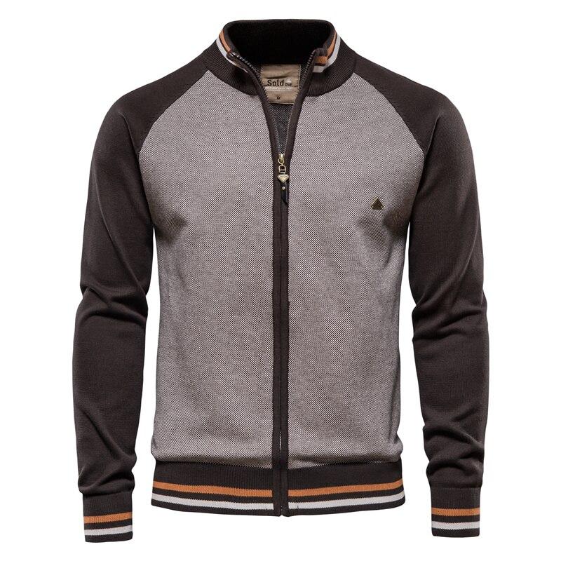 AIOPESON Men Fashion AIOPESON Katoen Rits Vest Mannen Casual Hoge Kwaliteit Trui Mannen Winter Mode Merk Vesten voor Mannen L 65-75 kg