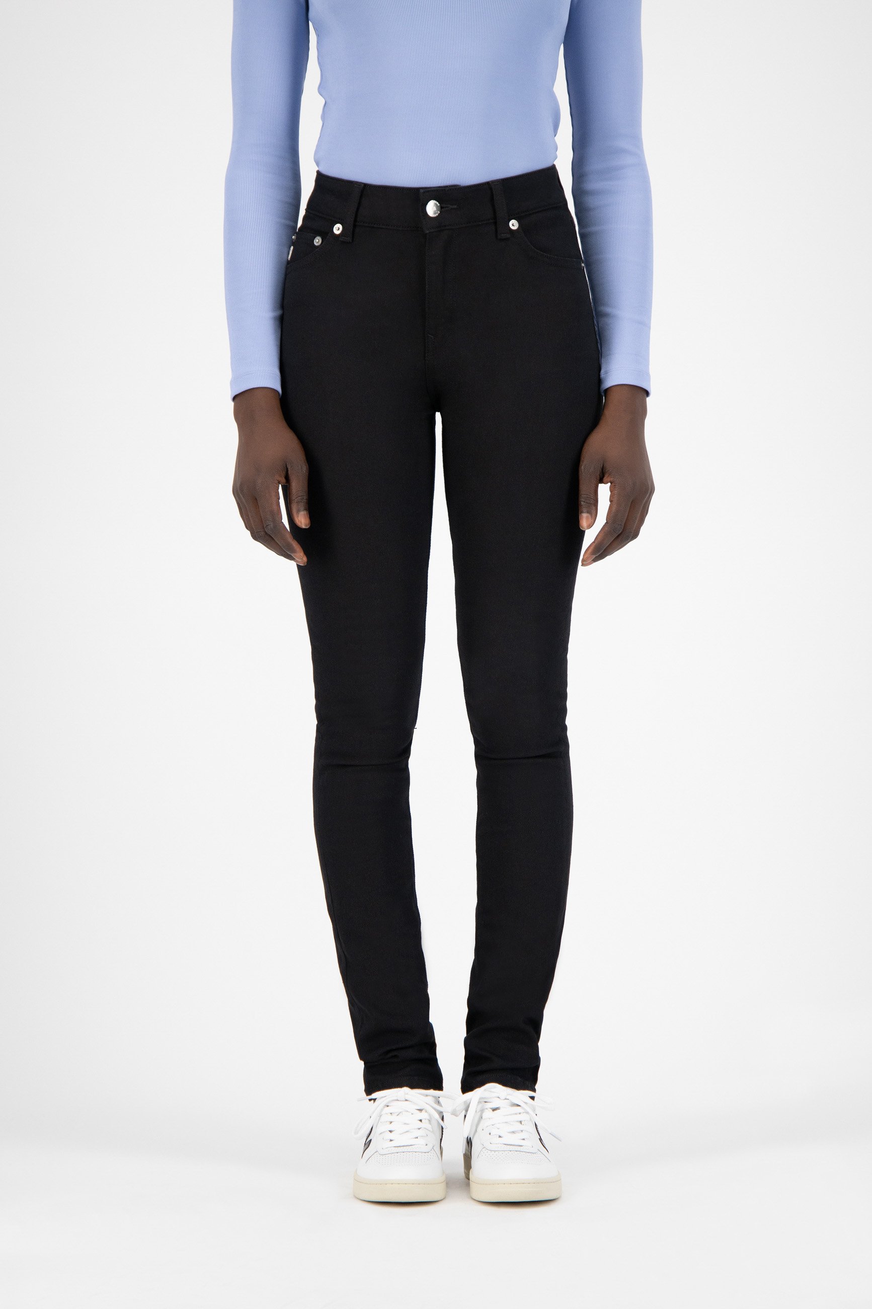 MUD Jeans Damen vegan Jeans Skinny Hazen Dip Schwarz