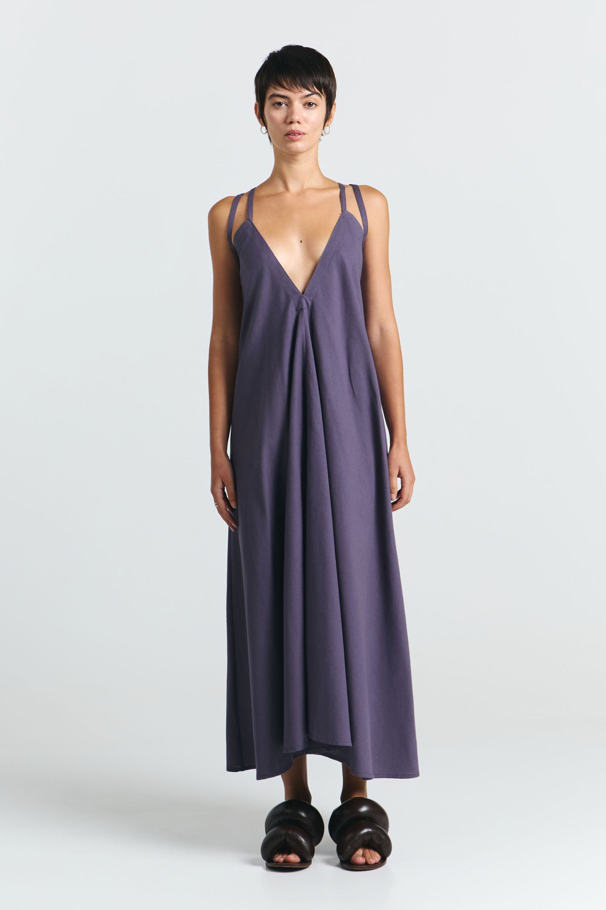 SUITE13LAB Damen vegan Kleid Multiposition Midi Grau