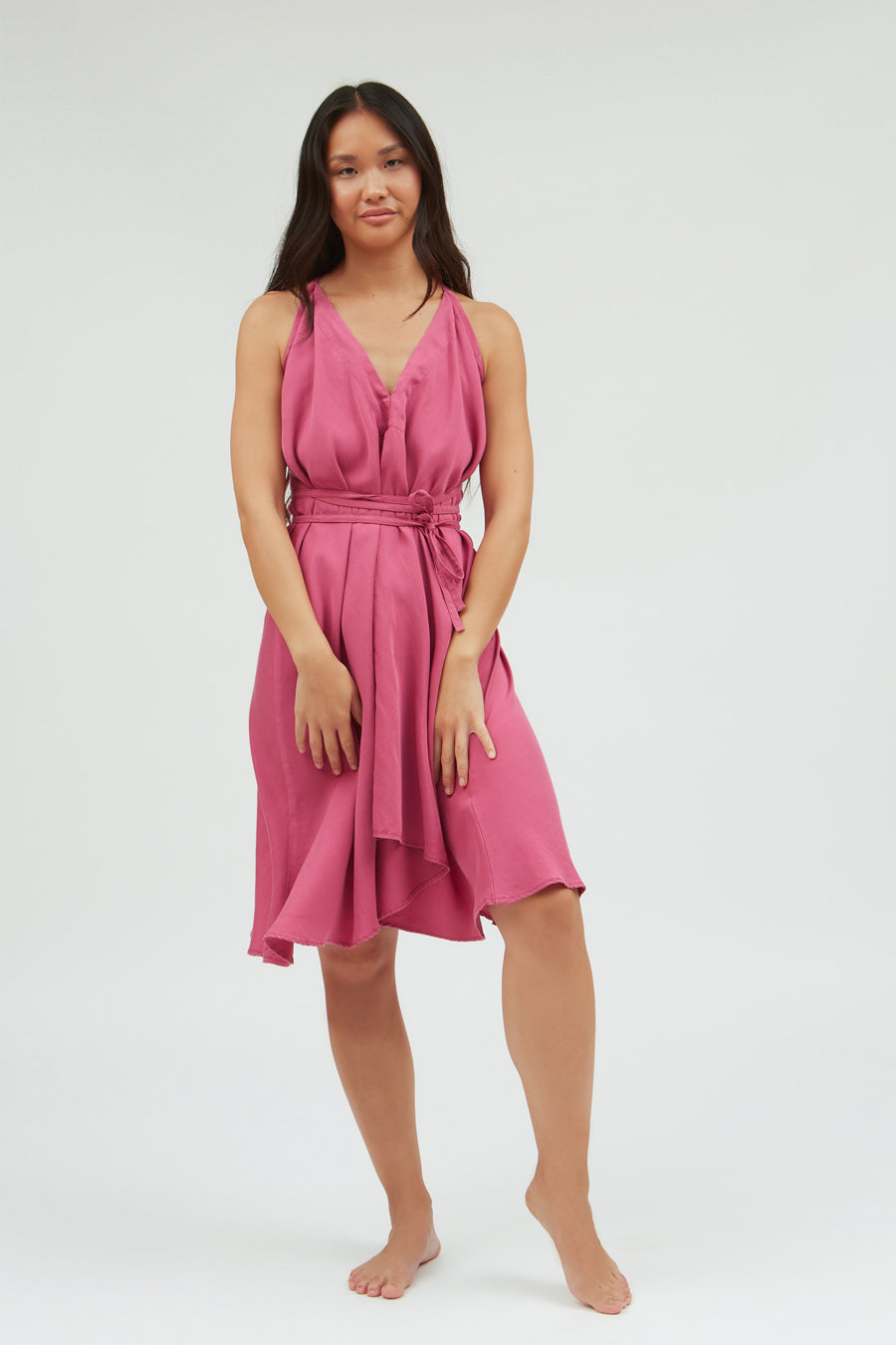 SUITE13LAB Damen vegan Kleid Mp Kurz Fuchsia