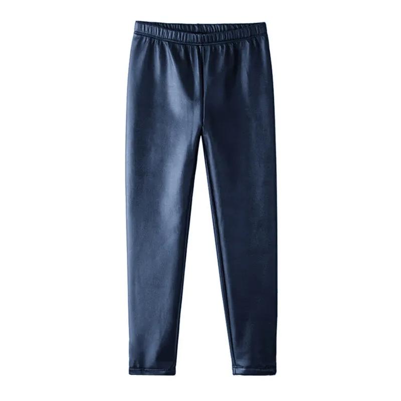 FINEPAT Kunstleer voor kinderen, meisjes, leggings, dunne skinny baby, slanke legging voor de lente en herfst, lange broek 12(150)