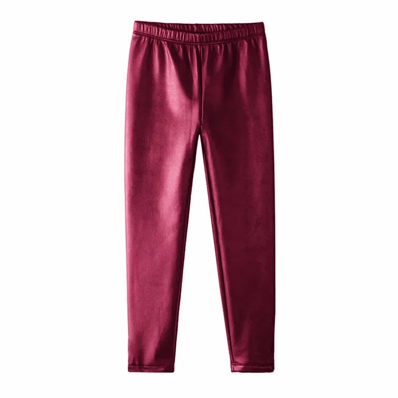 FINEPAT Kunstleer voor kinderen, meisjes, leggings, dunne skinny baby, slanke legging voor de lente en herfst, lange broek 12(150)
