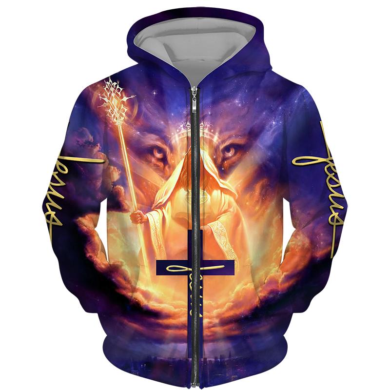 TIP723 Lente Herfst Heren Rits Hoodie Sweatshirts 3D Dier Leeuw Beest Afdrukken Capuchon Trui Mode Jas Casual Sportkleding 2XL