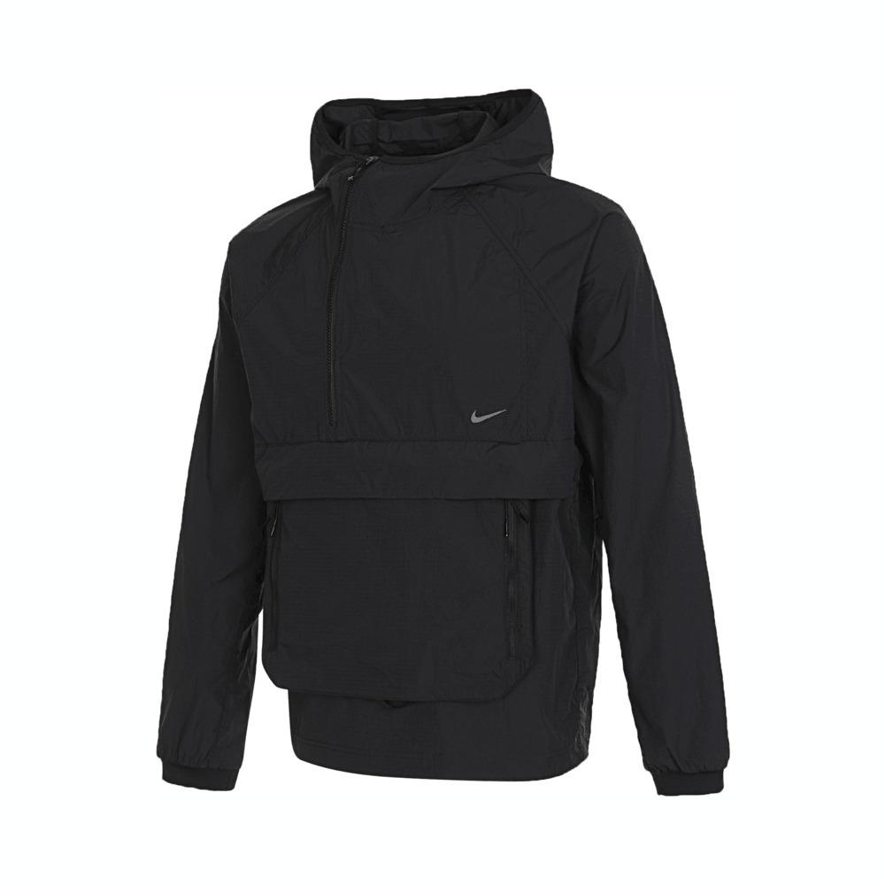 Nike Solid Color Hooded Half-Zip Long Sleeve Jacket Men jackets Black FN3873-010 L