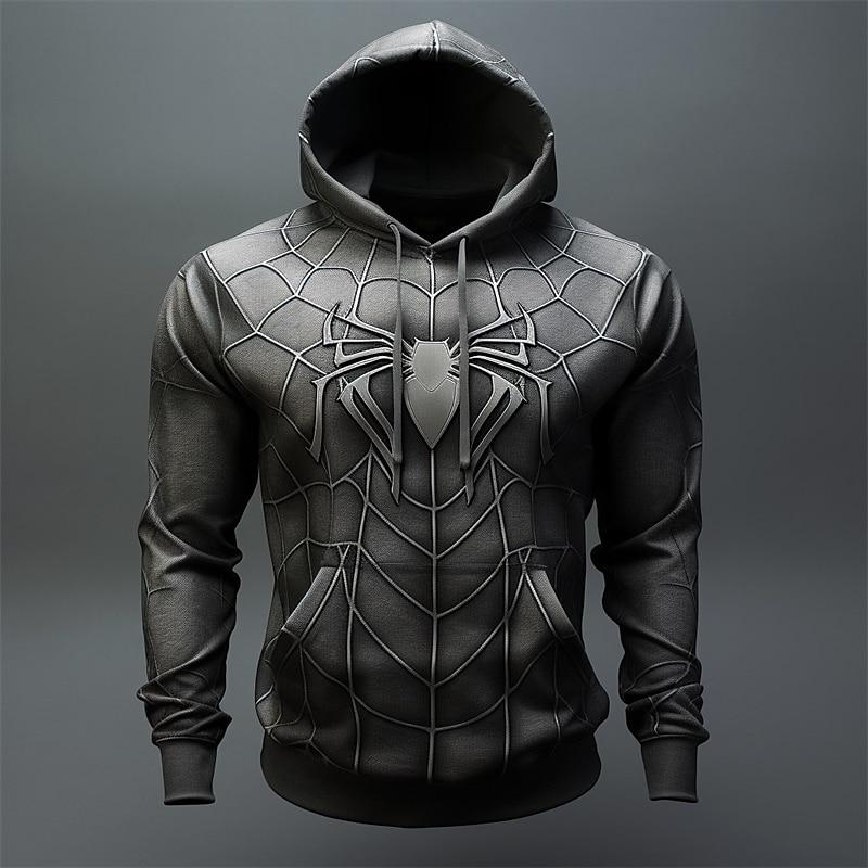 HerSight Herfstmode Sweatshirts voor heren 3D-print Spinnenpatroon Vrijetijdskleding Cosplay Oversized Hoodie Hiphop Trend Harajuku Streetwear L