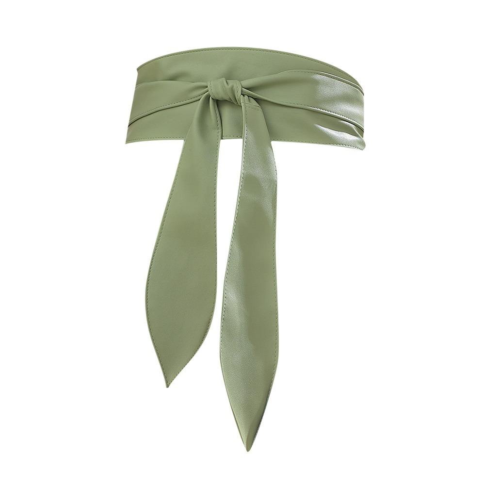 InWangix Wide Corset Waist Belt Elegant Long Bowknot Ties Bow Waist Bands  For Women Lady Girl Bridal groen